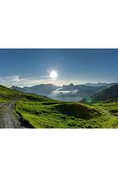 Zumzeria Tablou pânză Vedere pitorească a munților verzi, 80x50cm, tabloucanv...