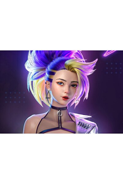 Zumzeria Pictură pe pânză Akali League Of Legends Joc, 80x50cm, tableou870,