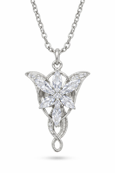 KUMİ Gümüş Kaplama Evenstar Akşam Yıldızı Arwen Tasarım Kadın Kolye Zirkon Ta...