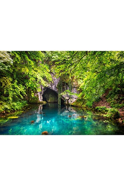 Zumzeria Таблу платно Красива малка пещера и бистра вода, 80x50 см, tabloucan...