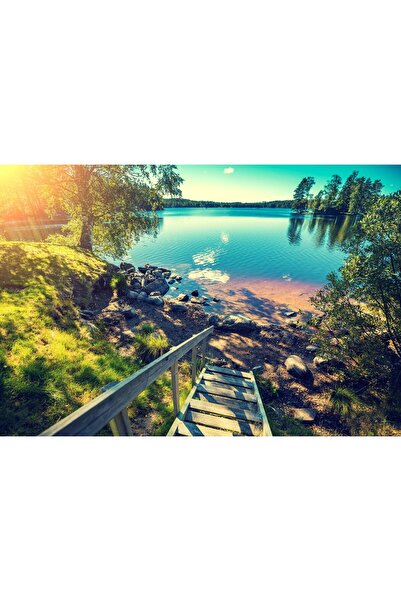 Zumzeria Tablou Canvas Stairs Down To Lake, 80x50cm, tabloucanvas216,