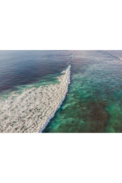 Zumzeria Pictură pe pânză Surferi pe apa mării de smarald, 80x50cm, canvaspai...