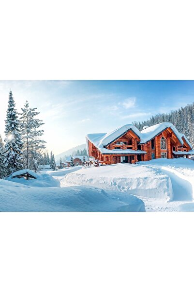 Zumzeria Pictură pe pânză Panoramă minunată de iarnă, 80x50cm, canvaspainting...