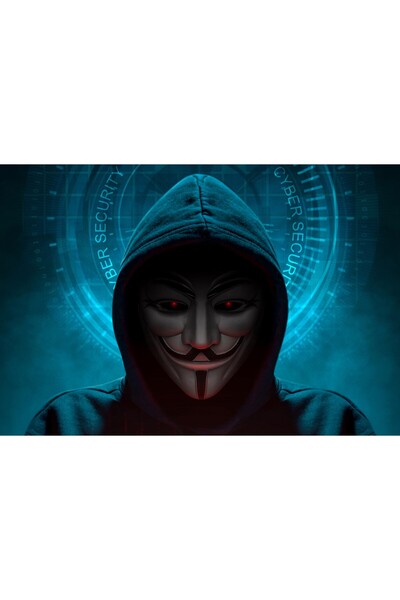 Zumzeria Tablou Canvas Anonymus Cyber Guy, 80x50cm, tablou515,