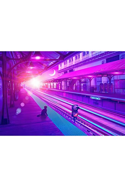 OEM Poster Cat Synthwave, 61x90cm, poster1062, Zumzeria