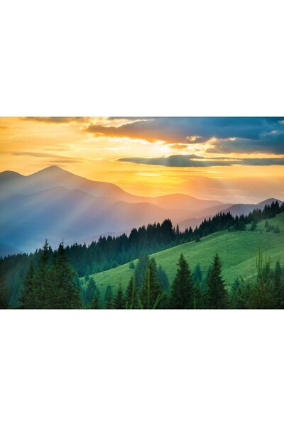 Zumzeria Tablou Canvas Perfect Green Mountain Meadows, 80x50cm, tabloucanvas212,