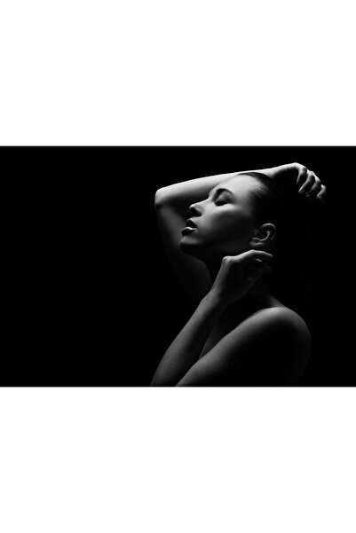 Zumzeria Tablou Canvas Thoughtful Woman Posing Nude, 80x50cm, tabloucanvas1037,