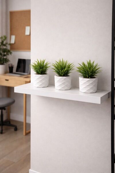 adresiburasi مجموعة زهور طاولة خضراء في وعاء خرساني مكون من 3 قطع-1