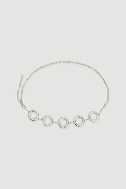 Gusto حزام سلسلة حلقي - فضي