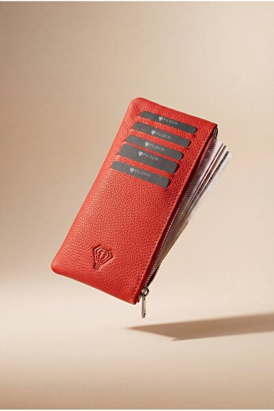 Fil Deri Genuine Leather Long Card Holder with Coin Compartment 2127