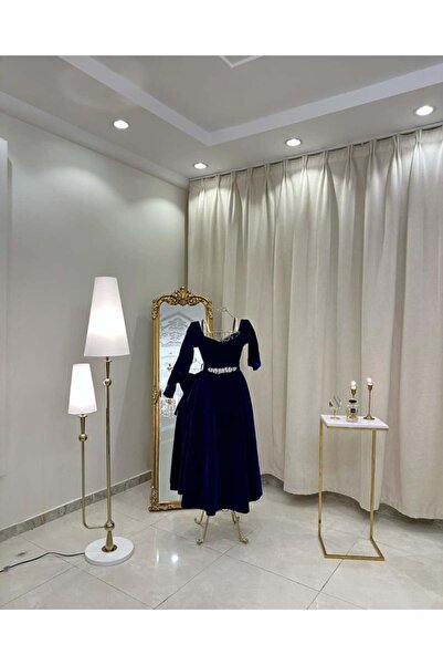 vanus fashion فستان مخملي ميدي ( 2 لونين )4043