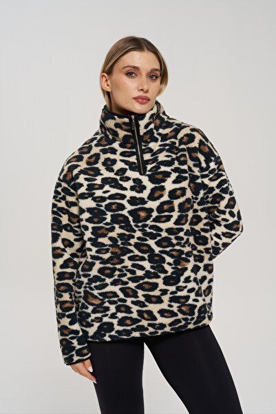 VeniLife Leopar Dik Yaka Sweatshirt