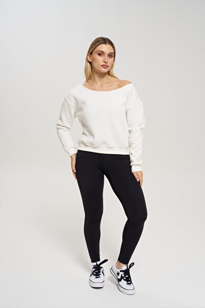 VeniLife Üç İplik Şardonlu Uzun Kollu Kayık Yaka Sweatshirt