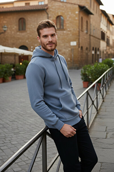 Buratti Hanorac cu glugă cu croială normală, cu buzunar cangur, cu interior c...