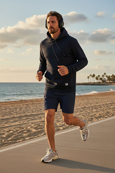 Buratti Ανδρικό φούτερ με κουκούλα κανονικής εφαρμογής, με τσέπη καγκουρό, μα...