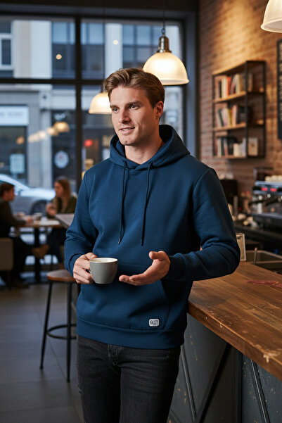 Buratti Hanorac cu glugă cu croială normală, cu buzunar cangur, cu interior c...