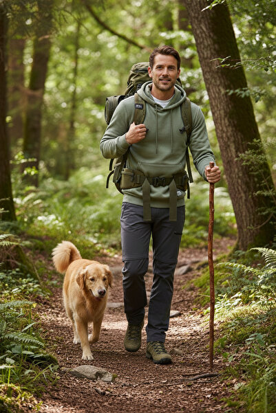 Buratti Ανδρικό φούτερ με κουκούλα κανονικής εφαρμογής, με τσέπη καγκουρό, μα...