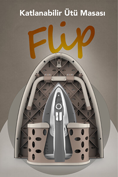 Perilla Flip Katlanır Ütü Masası – Ergonomik Tasarım, Yer Tasarruflu