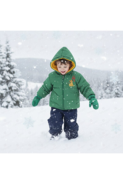 bebegen Зелена куртка з капюшоном і принтом Сімба