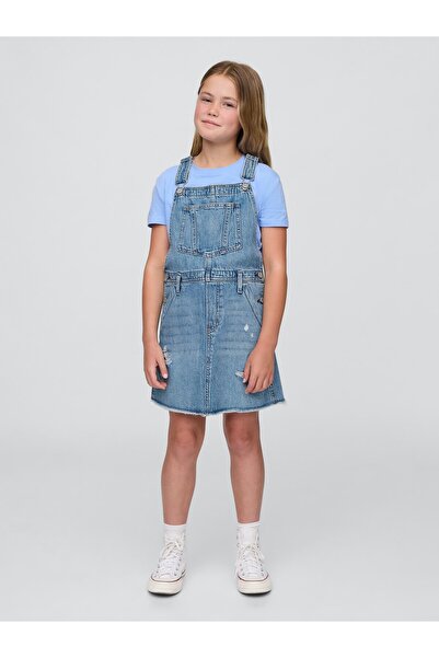 GAP Kız Çocuk Mavi Denim Salopet