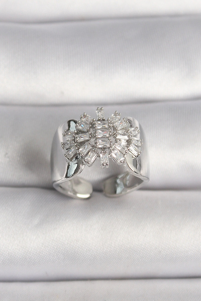 shopwave النحاس الفضة اللون قابل للتعديل الرغيف الفرنسي الزركون حجر نموذج خات...