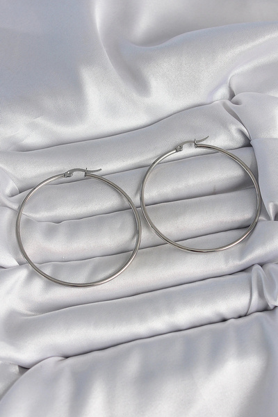 shopwave 316 فولاذ فضي اللون 53 ملم نموذج خاتم أقراط نسائية