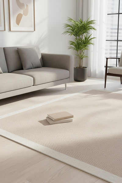 outlet halı deposu istanbul halı deposu Bej Kolay Temizlenen Hasır Doku Balık...