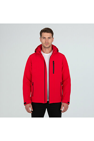 OSTORM Sagwo Kırmızı Renk Erkek Softshell Mont Ceket % 95 Polyester, % 5 Elastan