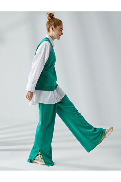 Koton Pantaloni de sport cu picior largi, cu detaliu cu fante