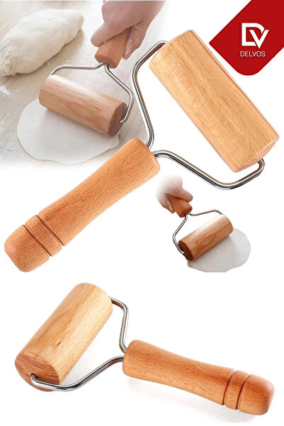 EMORFOHOME Ahşap Saplı Rulo Hamur Açıcı Merdane Pürüzsüz Oklava Pizza Börek A...