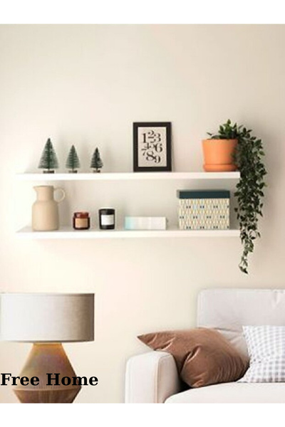 Elit ahşap 2 adet 70x15 gizli monte ucan raf