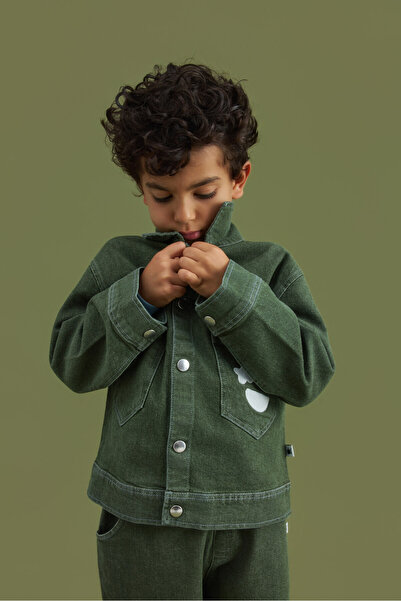Little Yucca "Street" Denim Ceket - Yeşil