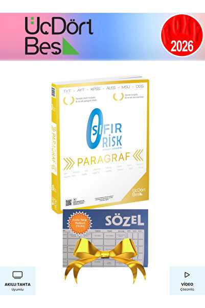 Üç Dört Beş Yayıncılık 345 - Paragraf Sıfır Risk - GÜNCEL BASKI