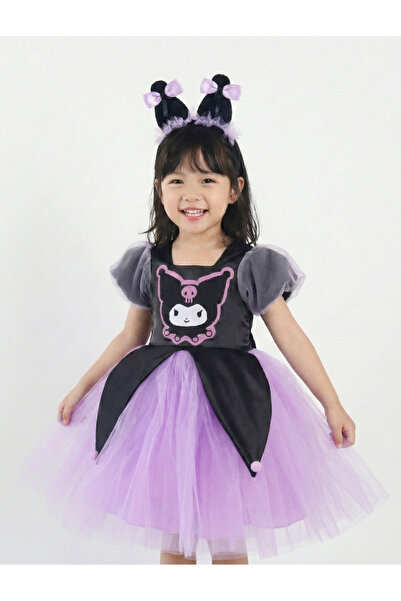 Moda Sitesi Kuromi  Kostüm ,Cadı Kostümü , Kız Çocuk Halloween, Balo Elbisesi