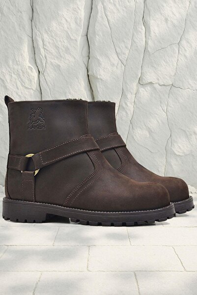 Raker Cizme de iarnă pentru copii Rakerplus Chiron din piele naturală cu fermoar