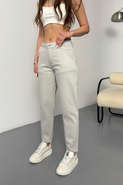 BİKELİFE Damen-Mom-Hose aus Lycra/Stretch mit hoher Taille