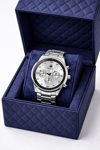 S.POLO موسم جديد أسود اللون حزام معدني للرجال ساعة اليد سوار هدية عيد الأب