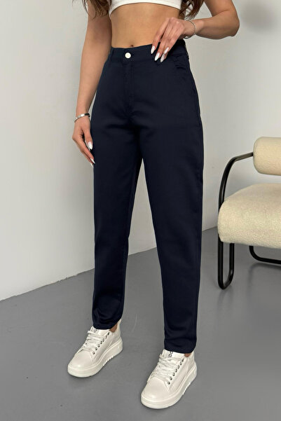 BİKELİFE Damen-Mom-Hose aus Lycra/Stretch mit hoher Taille