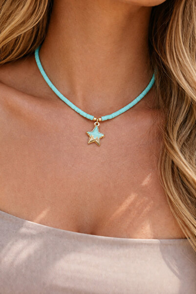 HERCY Su Yeşili fimo Kolye | Figürlü Fimo Kolye | Charm Kolye | Cute Necklace