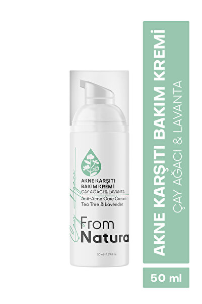 From Natura Çay Ağacı ve Lavanta Akne ve Siyah Nokta Karşıtı Bakım Kremi 50 ml