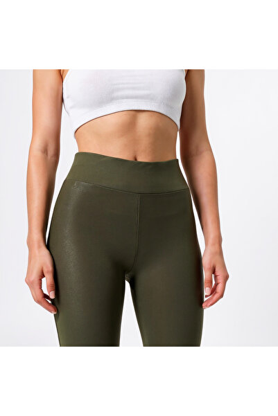 MRS.MODA Γυναικείο Χακί Χειμερινό Εσωτερικό επένδυση fleece Κολάν ψηλόμεσο εφ...