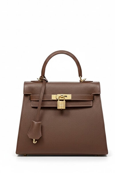 MoonliWear Коричнева шкіряна сумка з застібкою