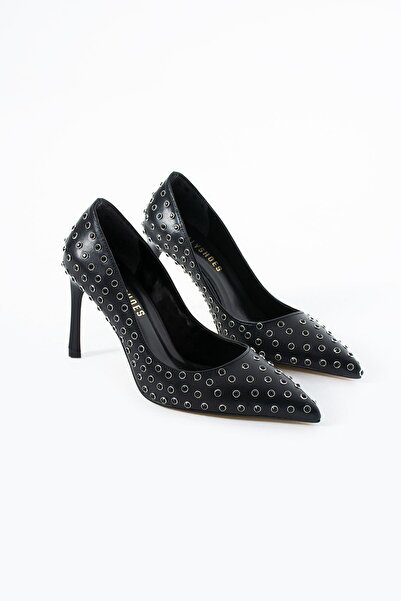 Eataly Shoes Stoned Black Women's Heeled Shoes