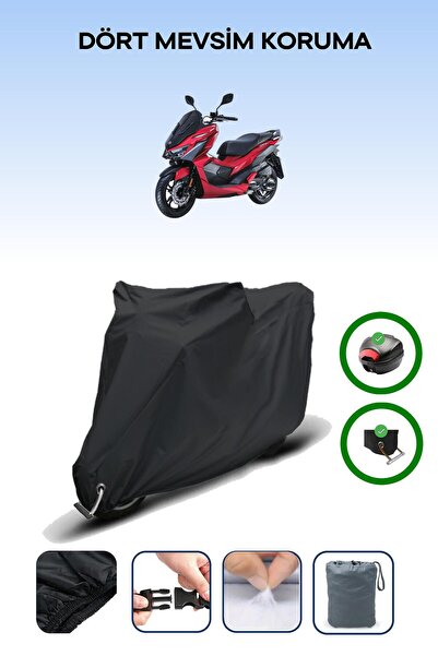 Breen Siyah Sym Jet X 125 Için Arka Çanta Ve Kilit Uyumlu Motosiklet Branda, ...