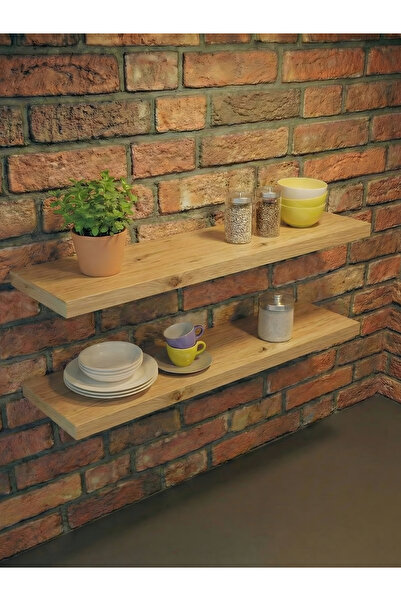 Free Home Premium MDF ürün 2'li Set 50x15 cm Gizli Montaj Modern Kitaplık Mut...