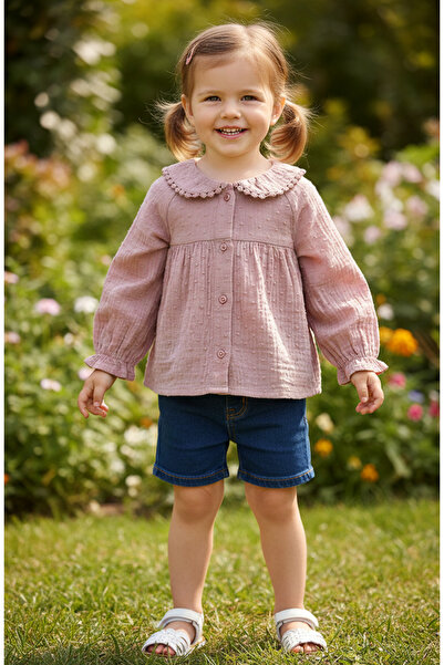 MAYORAL Kız Bebek Plumeti Şifon Bluz Pudra 2114