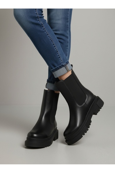 Karanshoes Siyah Termo Kaymaz Yandan Fermuarsız