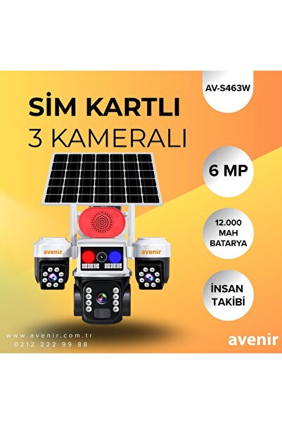 asil enerji 3 Kameralı Sim Kartlı 4g Güneş Enerjili Solar Kamera
