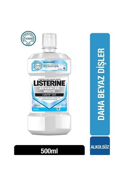 Listerine Advanced White Hafif Tat Nane Ağız Bakım Suyu 500 ml