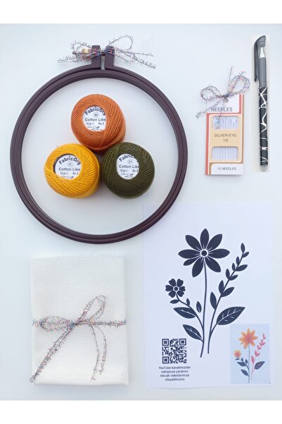 fabricorg Modern Nakış Başlangıç Kiti AYÇİÇEĞİ (SET-1)